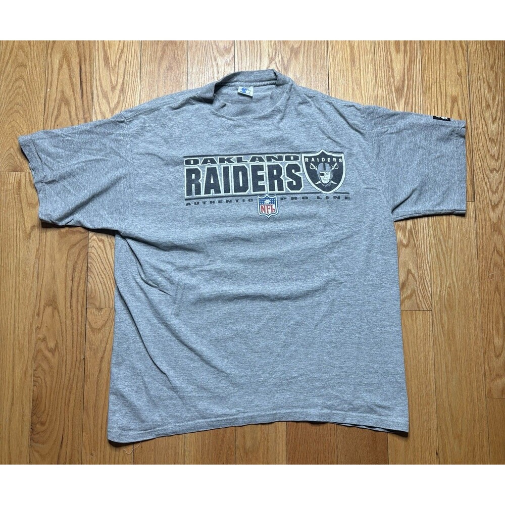 Vintage Oakland Raiders Shirt T-Shirt Tee Mens XL Gray NFL Football Starter 1995